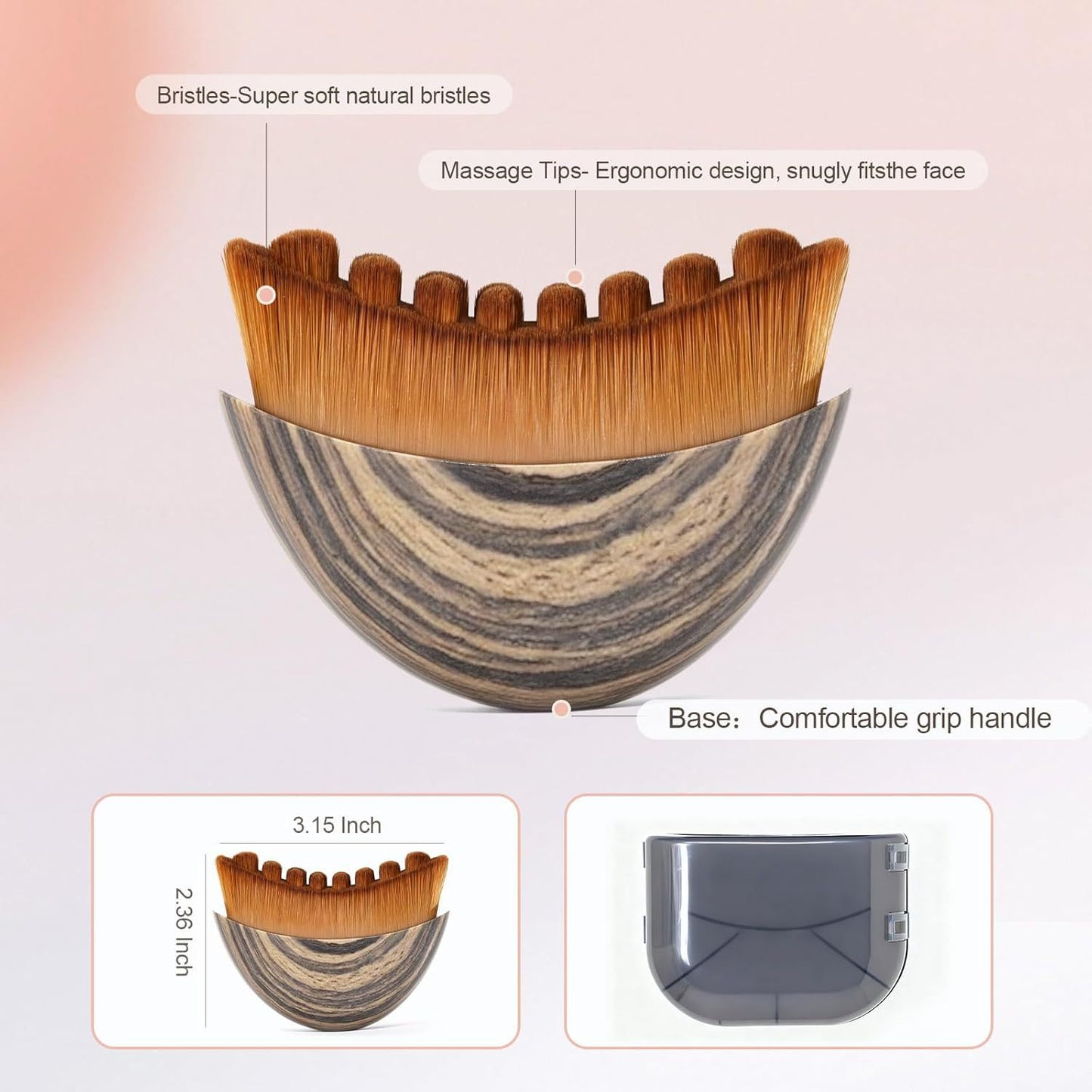 SomaGlow Lymphatic Contour Facial Brush – Sculpt, Depuff & Neck Care